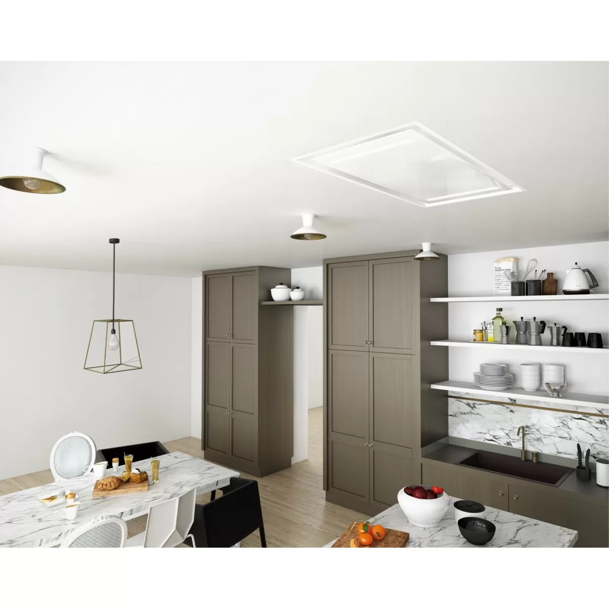 Kattoliesituuletin musta - mustalla lasilla|Swedluxury ALFA α|Premium Line