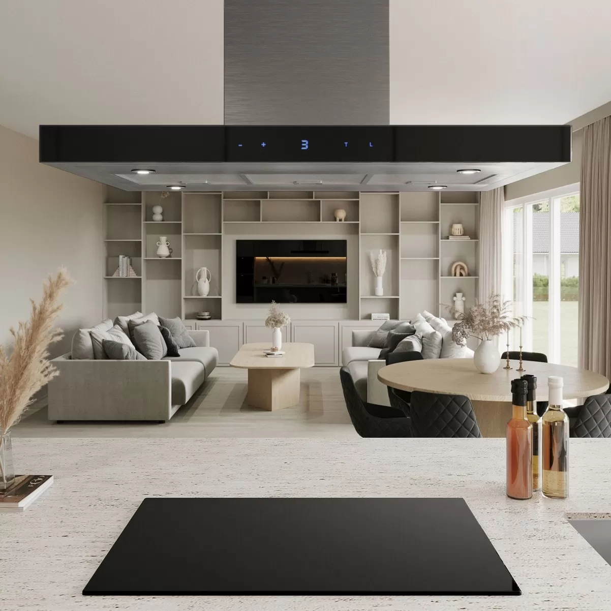 Saarekeliesituuletin mustalla 90 cm| Swedluxury VERDE |Premium Line