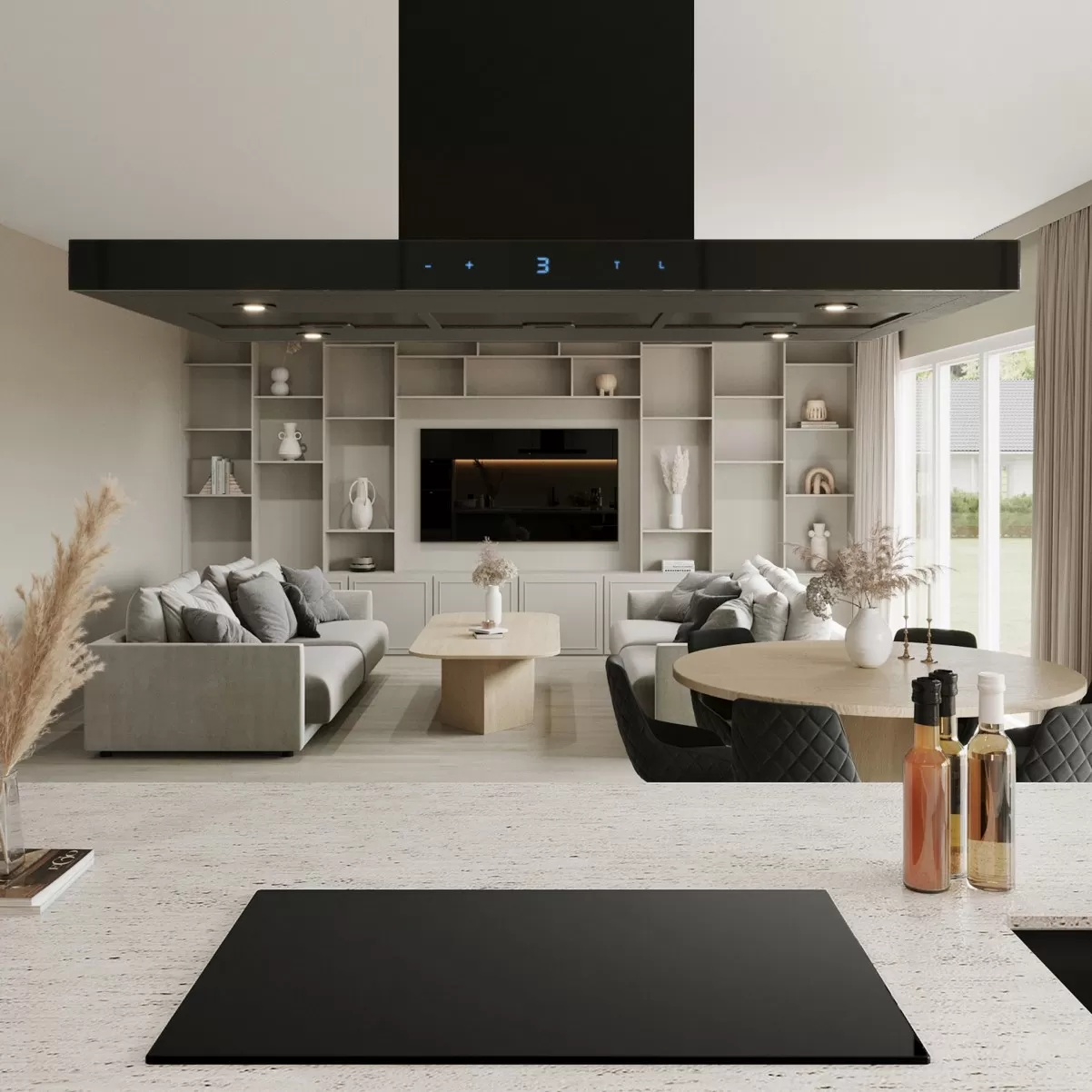 Saarekeliesituuletin mustalla 90 cm| Swedluxury VERDE |Premium Line