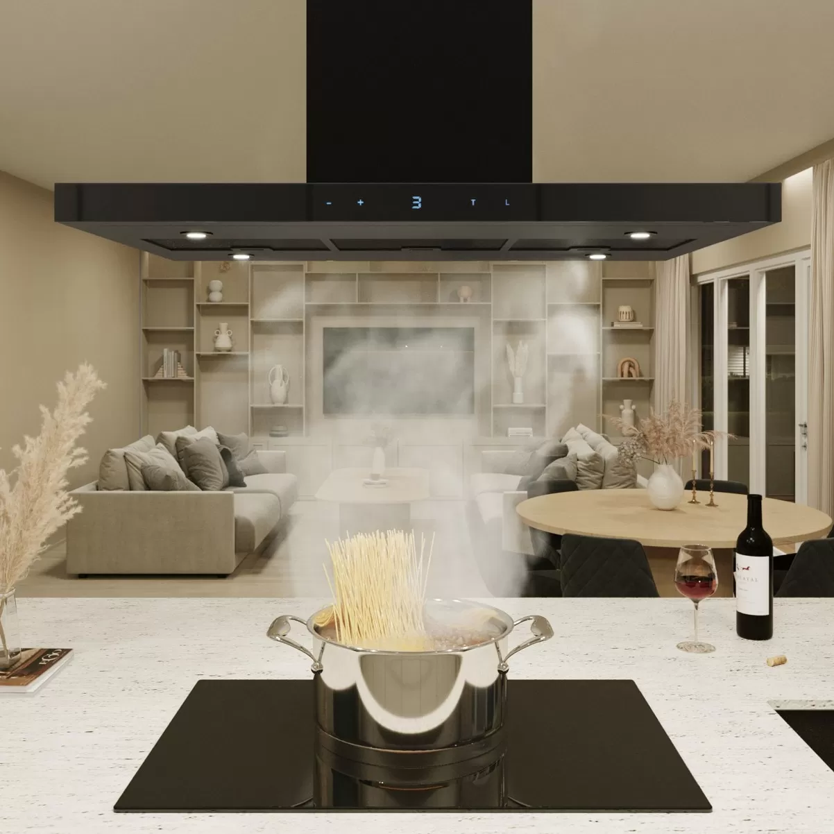 Saarekeliesituuletin mustalla 90 cm| Swedluxury VERDE |Premium Line