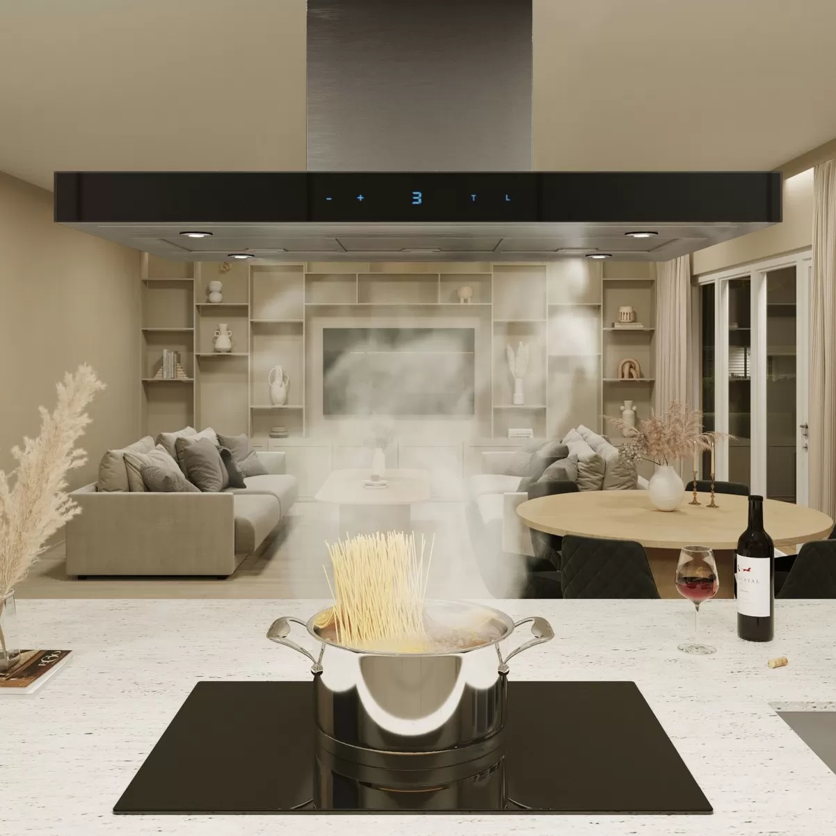 Saarekeliesituuletin mustalla 90 cm| Swedluxury VERDE |Premium Line